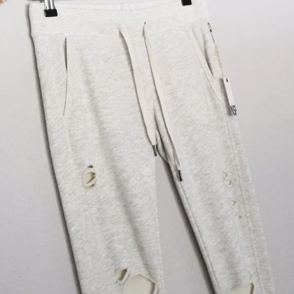 NWT NSF Peyton Ripped Sweatpants Jogger XS Light Grey Distressed Street $228 NEW - Picture 12 of 14
